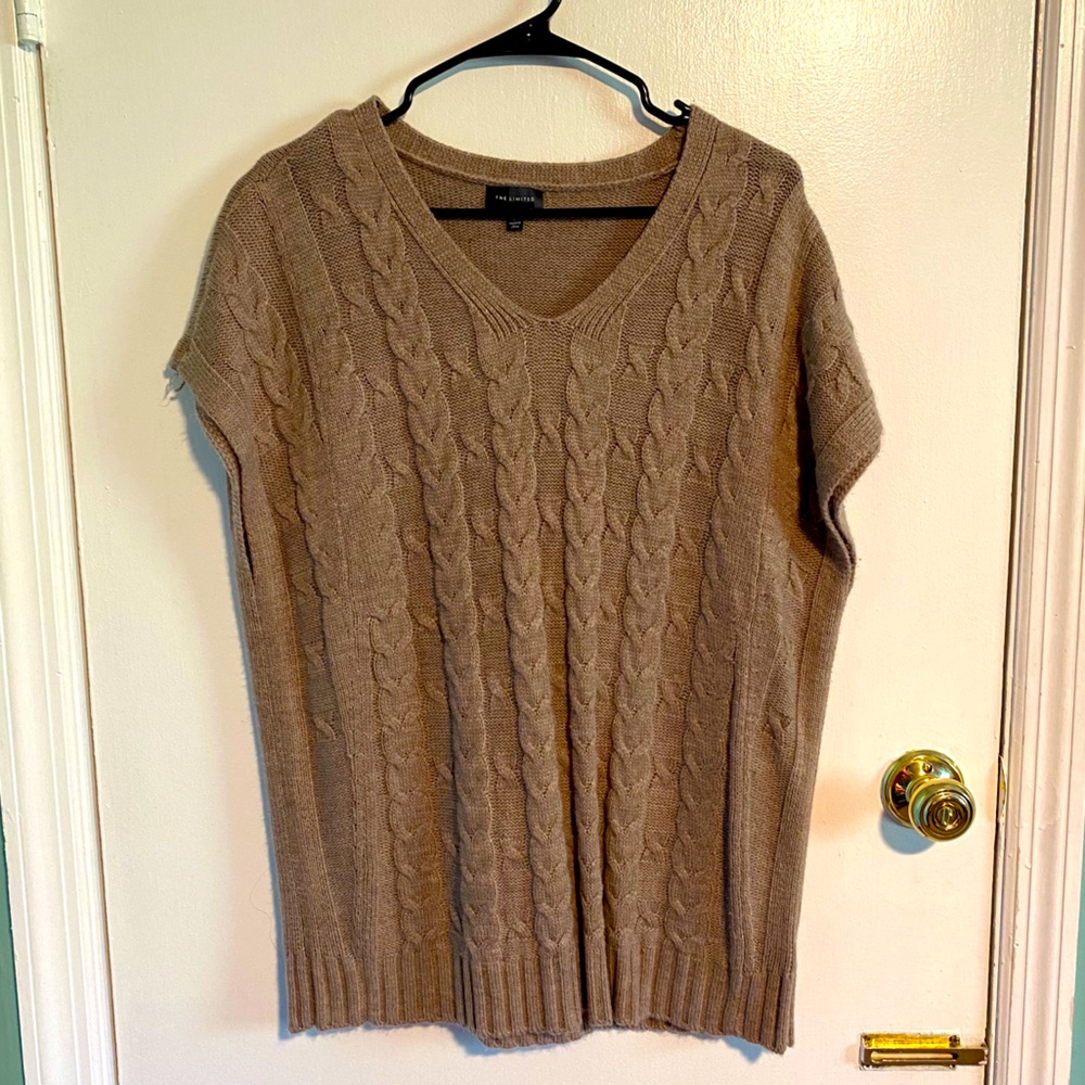 Tan oversized sweater.
